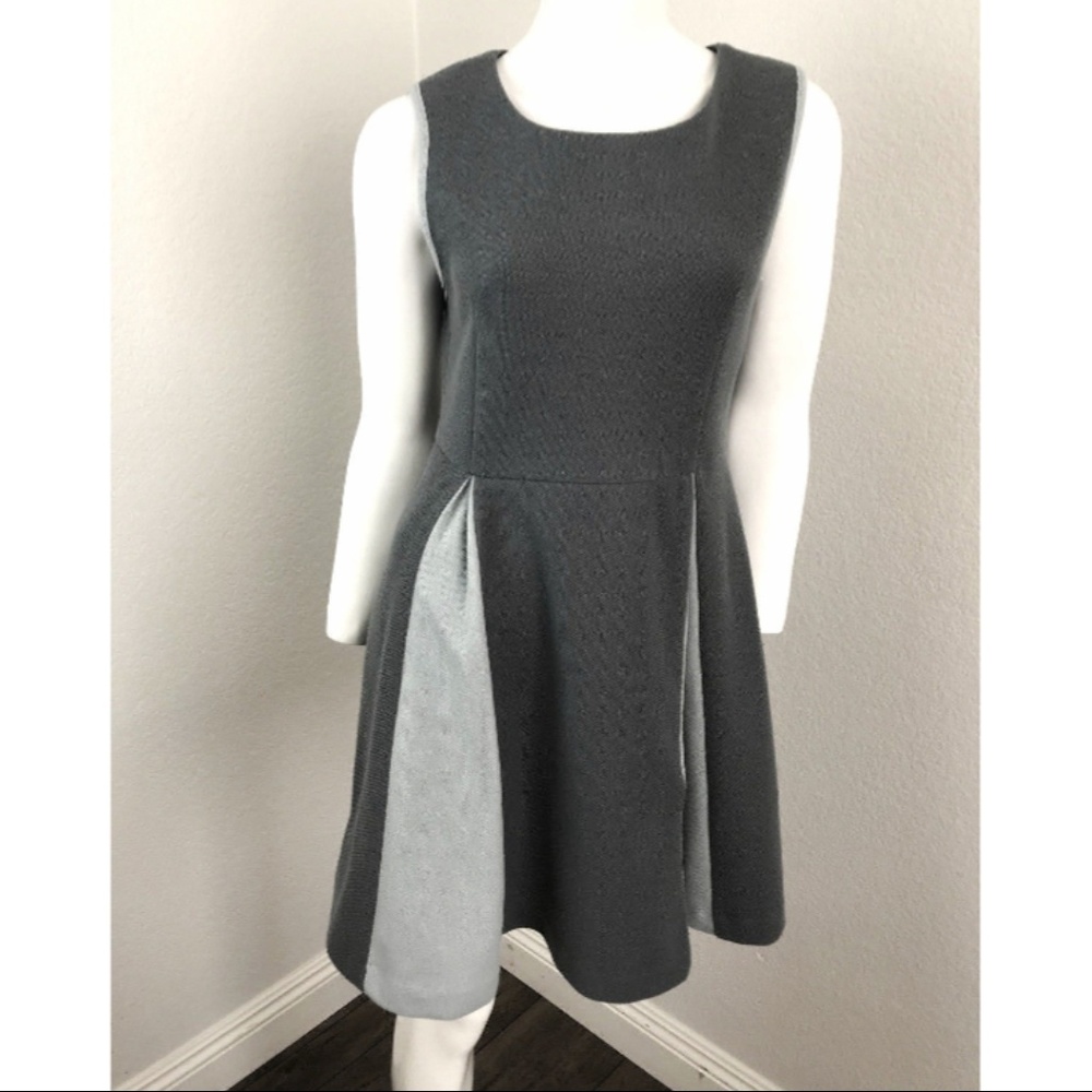 KLING Dress Blue Gray A-Line Flare Sleeveless Med